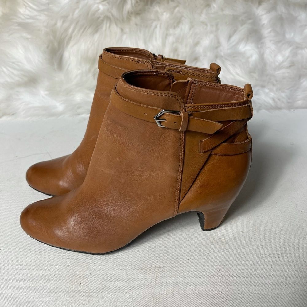 Sam Edelman Leather Maddox brown ankle boots side zipper size 8M